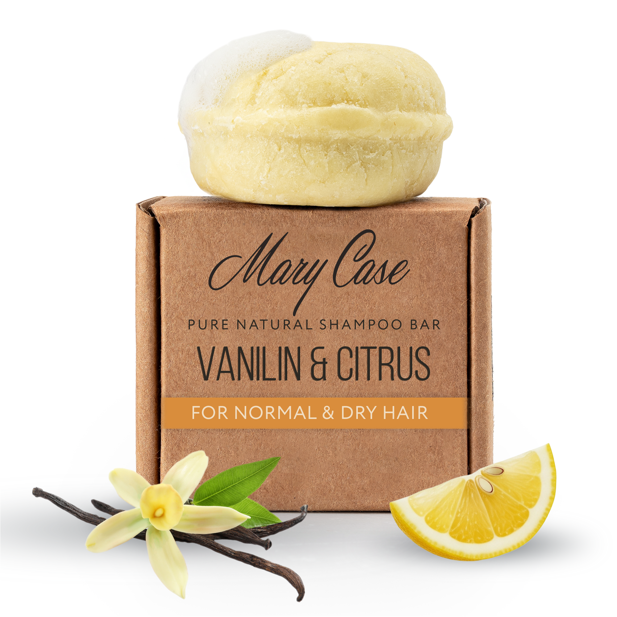 Mary Case Shampoo Bar for Oily Hair – Natural Solid Shampoo Bar 3.5 oz / 100g with Biotin – Oil Control, Rich Lather Hair Shampoo Bar – Grapefruit & Ylang – Plastic-Free