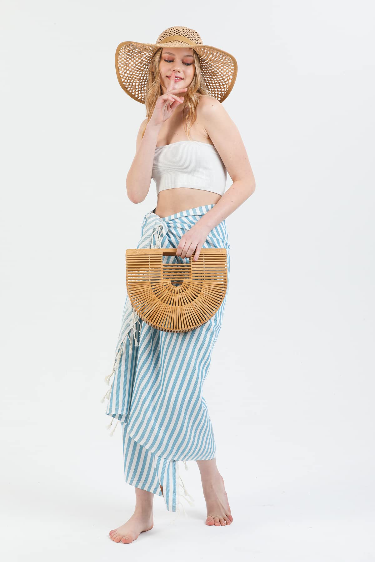 Gold CASE Turkish Beach Towel Set of 5 – 100% Cotton Beach Towels Oversized 70x38'' – MYRA Quick Dry Swim Towel – Lightweight Turkish Towels Set in Blue