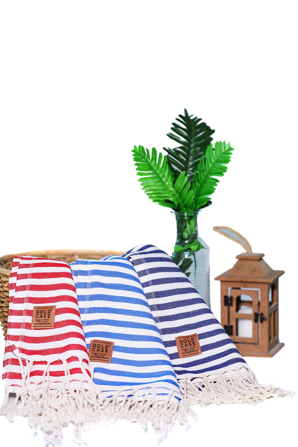 Gold CASE Turkish Beach Towel Set of 5 – 100% Cotton Beach Towels Oversized 70x38'' – MYRA Quick Dry Swim Towel – Lightweight Turkish Towels Set in Navy Blue