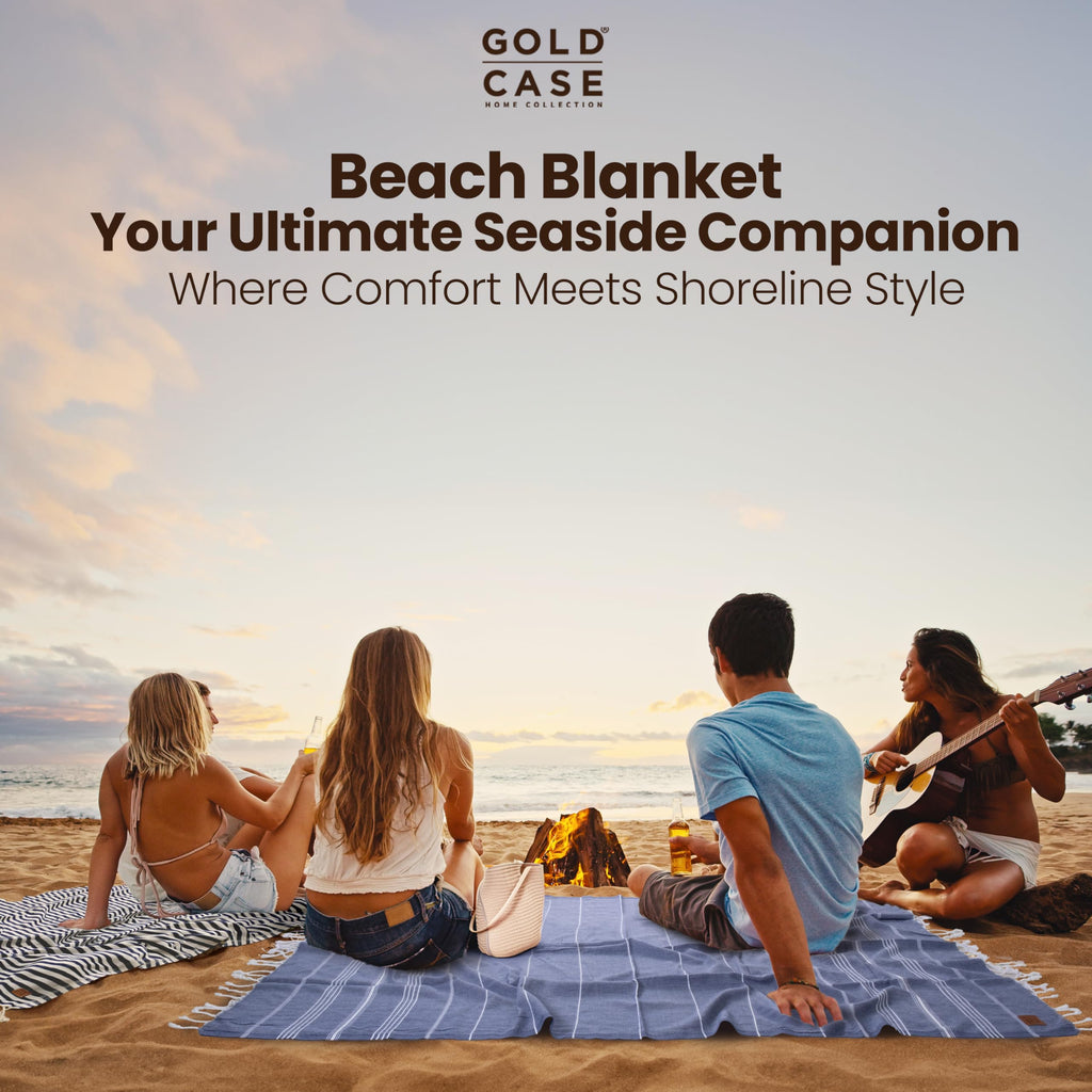 Gold CASE LYCIA Turkish Beach Towel Set of 6 – 100% Cotton Turkish Beach Towels Bulk 70 x 38'' – LYCIA Oversized, Quick Dry & Sand Free Beach Towel – Lightweight Towels Set in Grey
