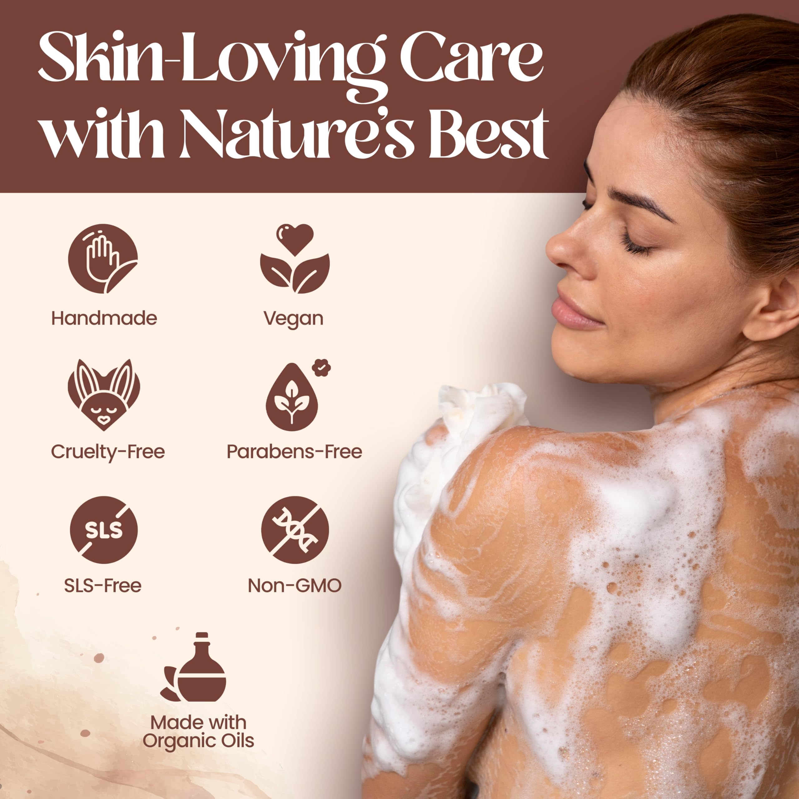 Mary Case All Natural Bar Soaps for Men & Women (Set of 4) - All Vegan - Bath Soap Bar with Olive, Coconut, Essential Oils & Leaves - Vegan Natural Soaps