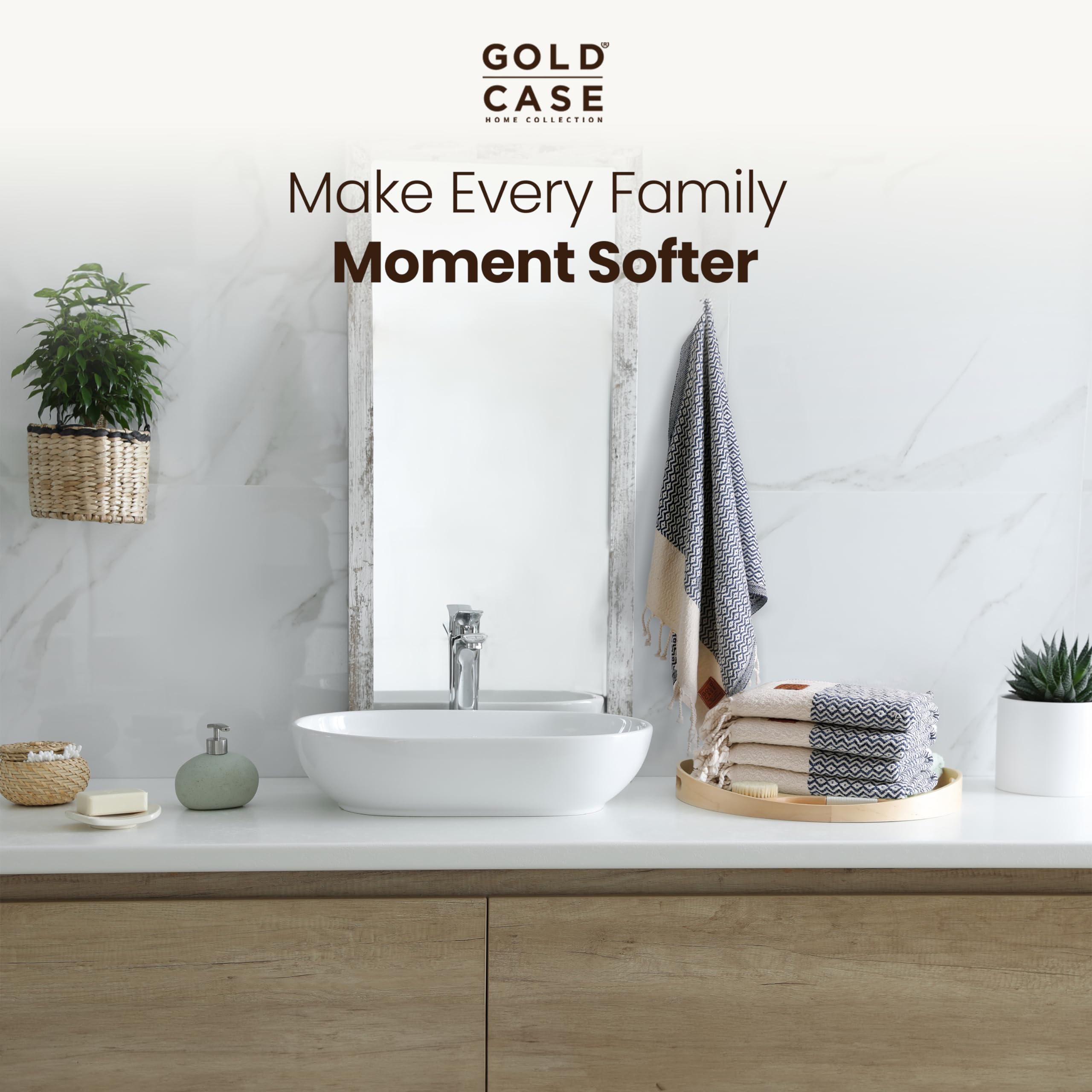 Gold CASE Turkish Hand Towels for Bathroom Set of 4 – 20 x 40'' – 100% Cotton Bathroom Towels – Aphrodite Kitchen Small Towel for Spa, Face, Tea & Dishcloth – Decorative Patterned Weave – Black