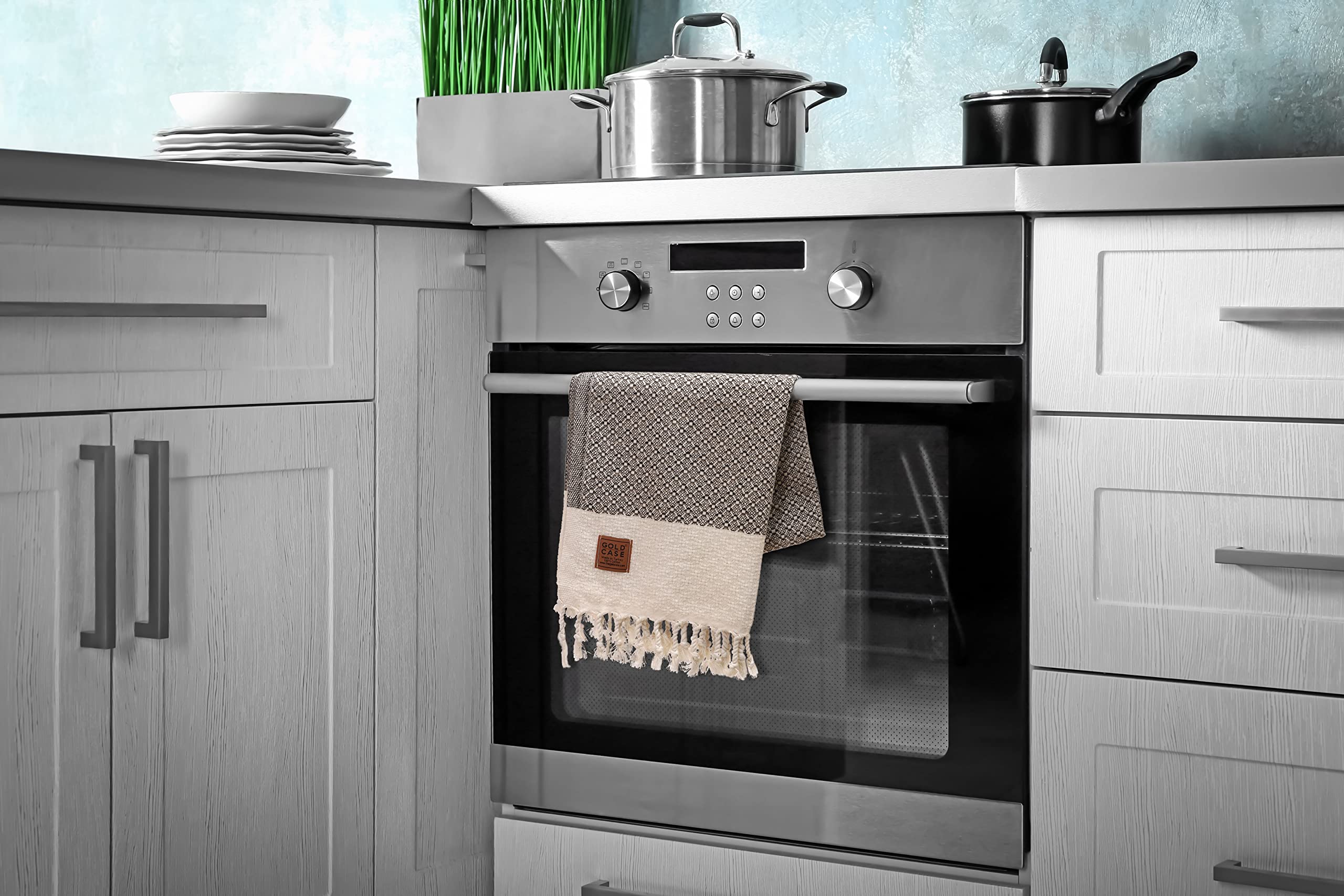 Gold CASE Turkish Hand Towels for Bathroom Set of 4–20x40''–100% Cotton Bathroom Hand Towels – Zeus Towel for Spa, Face, Tea & Dishcloth – Decorative Cloth – DarkMustard