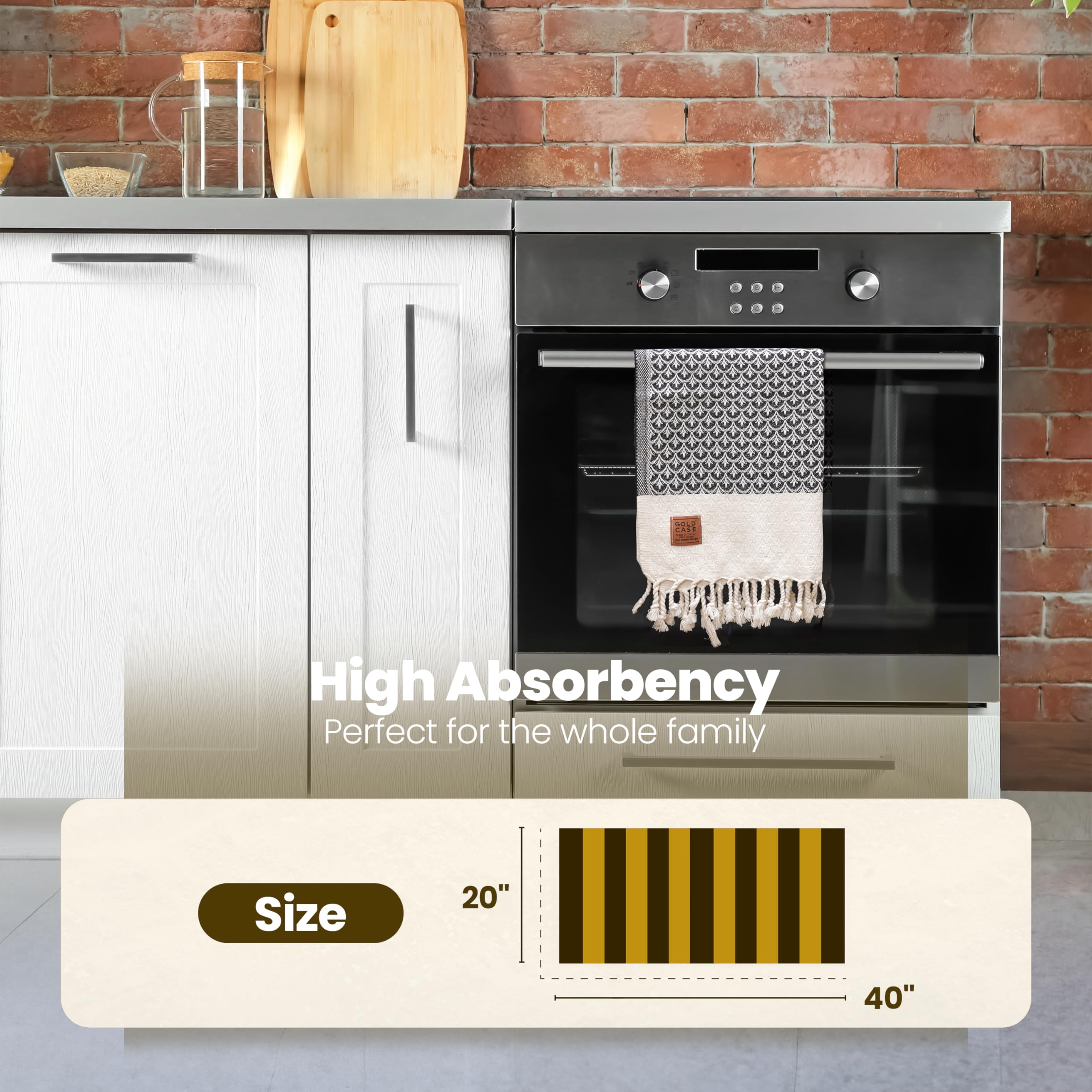 Gold CASE Turkish Hand Towels for Bathroom Set of 4 – 100% Cotton Bathroom Towels – Helen Kitchen Small Towel for Spa, Face, Tea & Dishcloth – Decorative Patterned Weave – Aqua