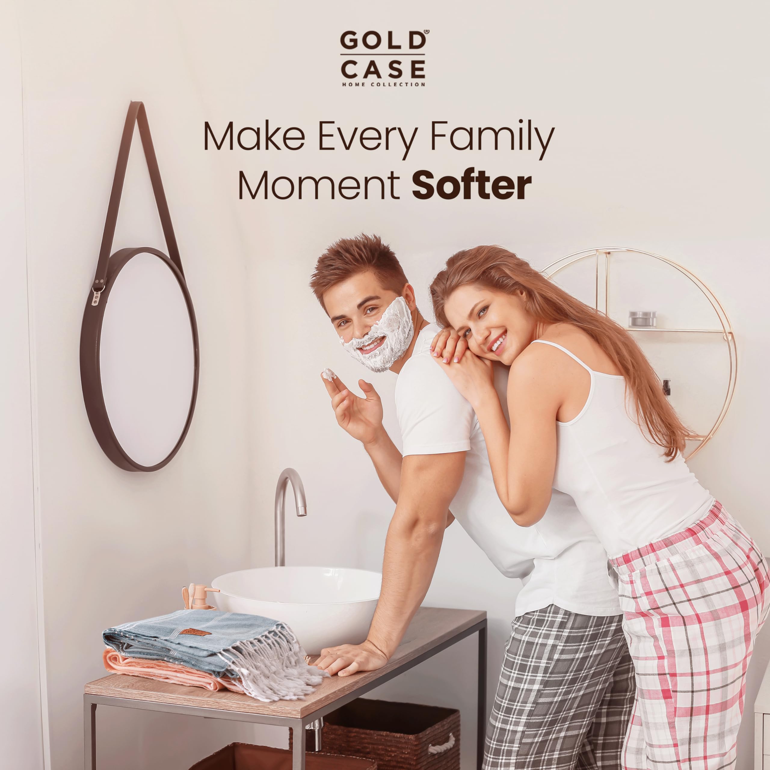 Gold CASE LYCIA Turkish Beach Towel Set of 6 – 100% Cotton Turkish Beach Towels Bulk 70 x 38'' – LYCIA Oversized, Quick Dry & Sand Free Beach Towel – Lightweight Towels Set in Multi Color Tones