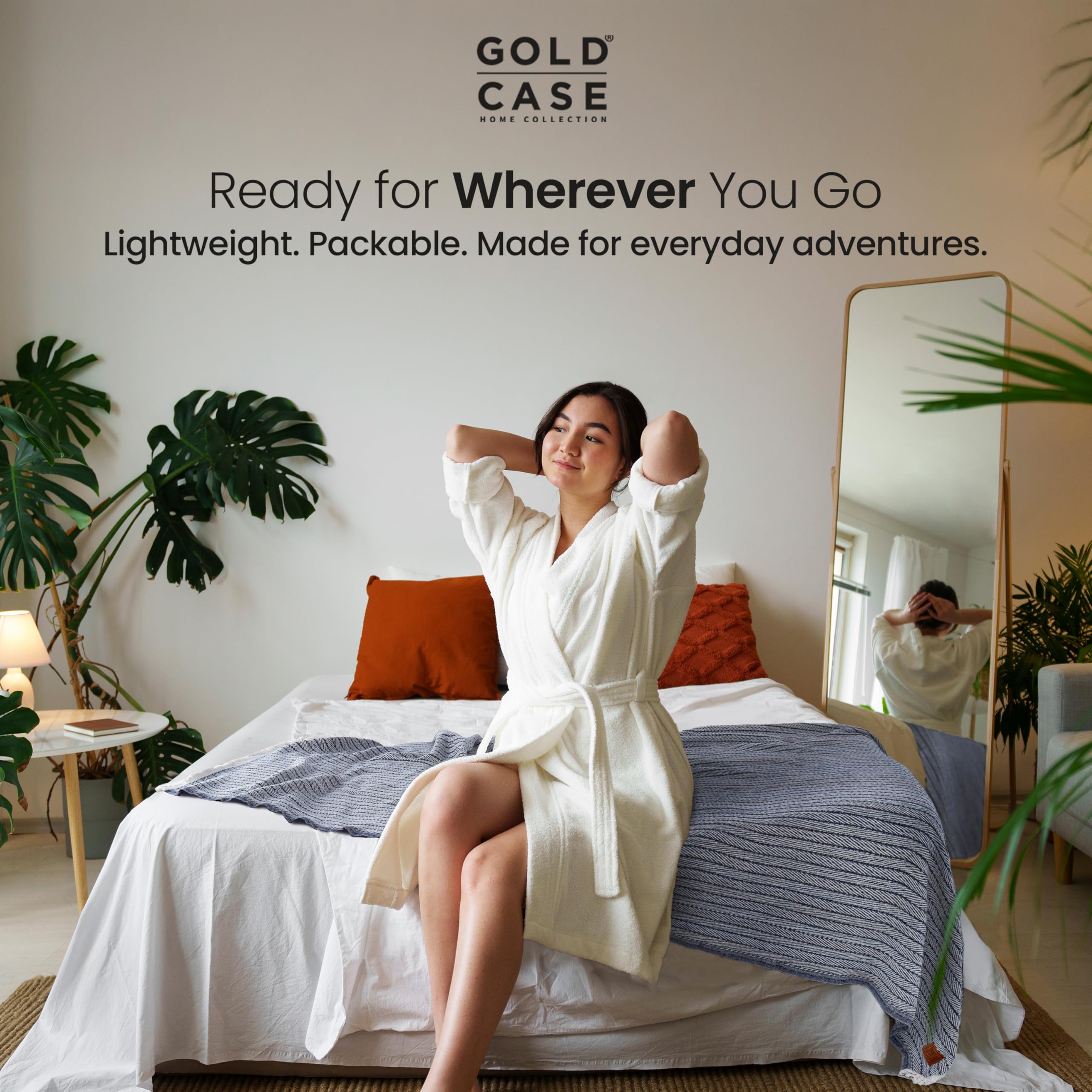 Gold Case Throw Blanket for Couch - 100% Recycled Turkish Cotton Blankets & Throws - Vintage Soft Throw Blankets for Living Room - Boho Decorative Woven Couch Blanket - 50x60 - Grey