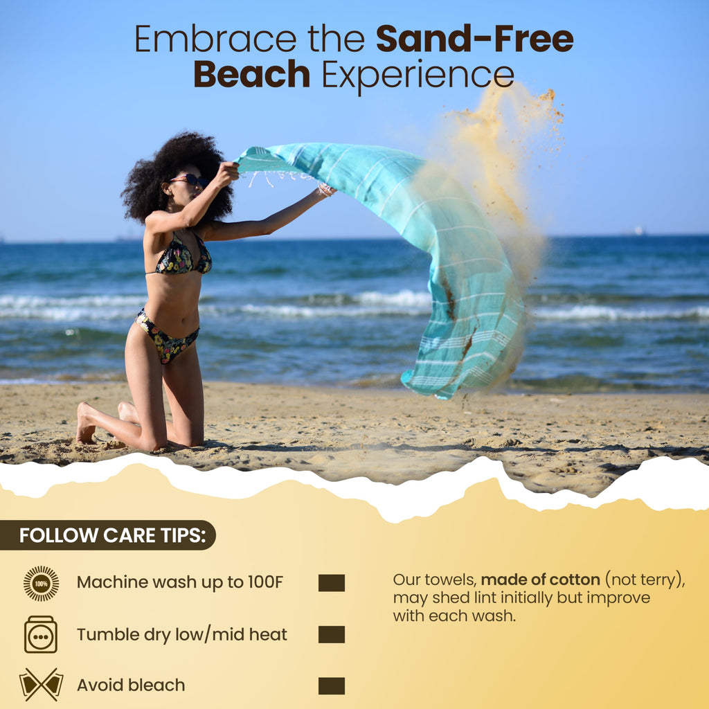 Gold CASE Turkish Beach Towel Set of 6 – 100% Cotton Large Bath Towels 70 x 38'' – OLYMPOS Oversized, Quick Dry & Sand Free Beach Towel – Lightweight Turkish Towels Set - Multicolor-1