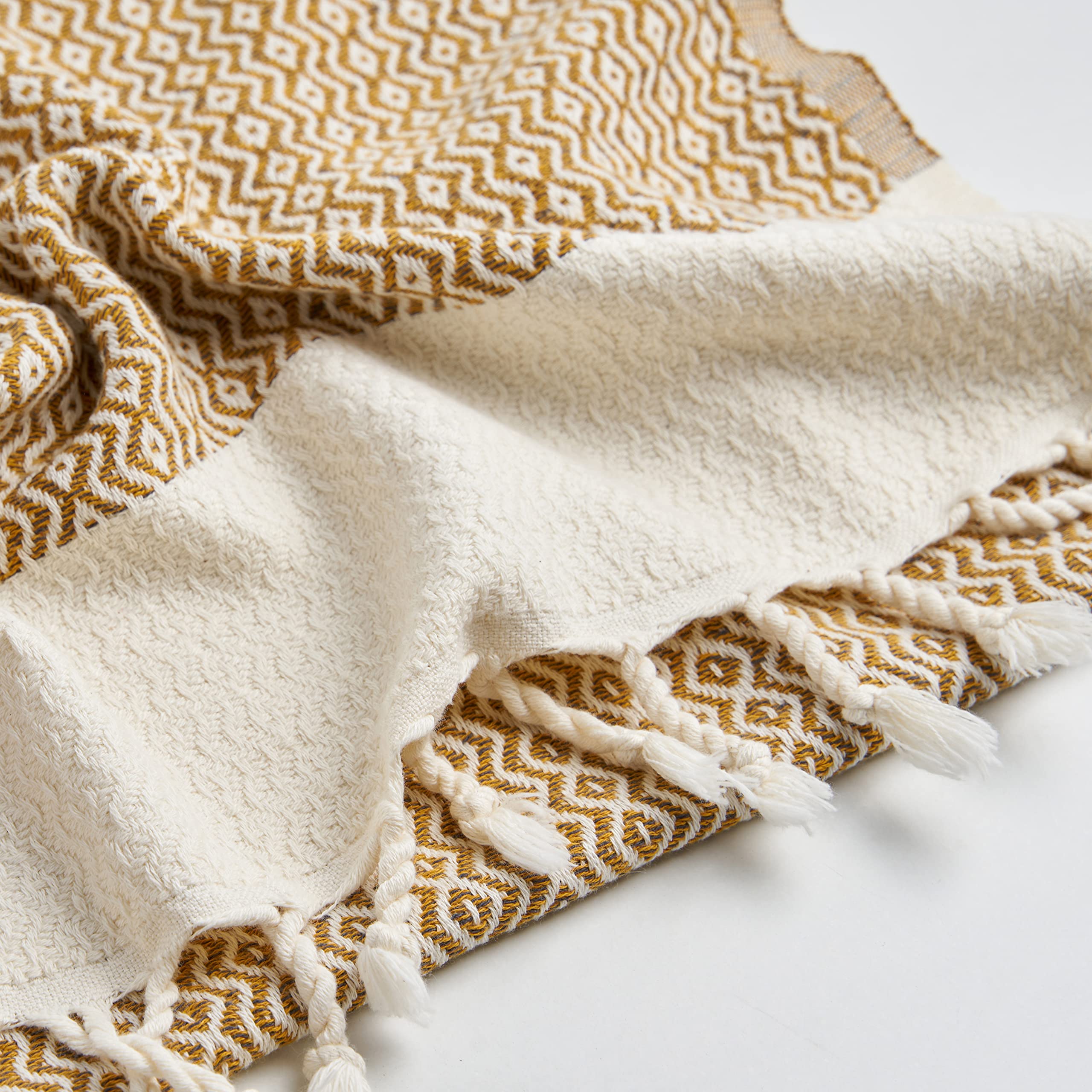 Gold CASE Turkish Hand Towels for Bathroom Set of 4–20x40''–100% Cotton Bathroom Hand Towels – Zeus Towel for Spa, Face, Tea & Dishcloth – Decorative Cloth – DarkMustard