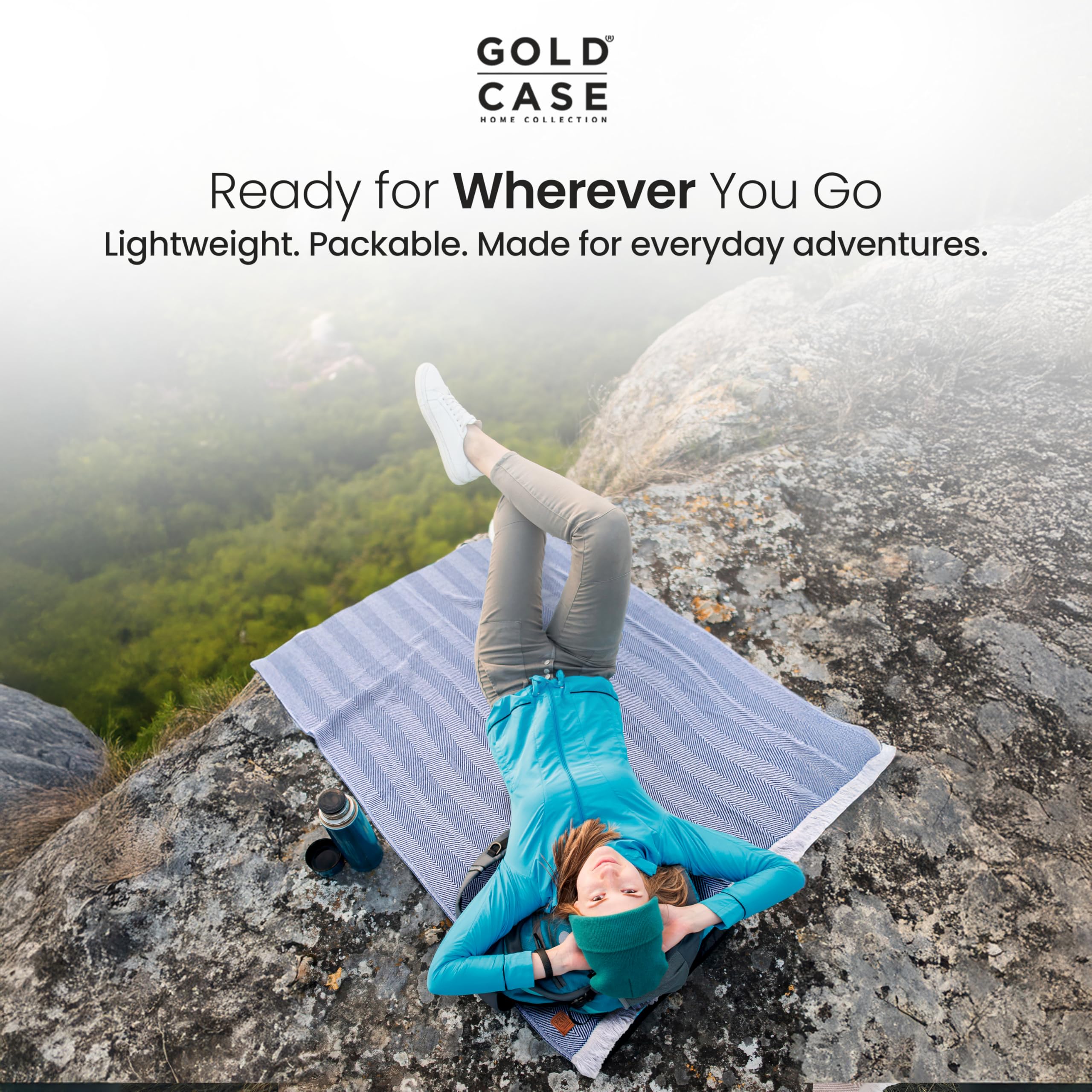 Gold Case Throw Blanket for Couch - 100% Recycled Turkish Cotton Blankets & Throws - Elegant Soft Throw Blankets for Living Room - Boho Decorative Woven Couch Blanket - 50x60 - Mustard