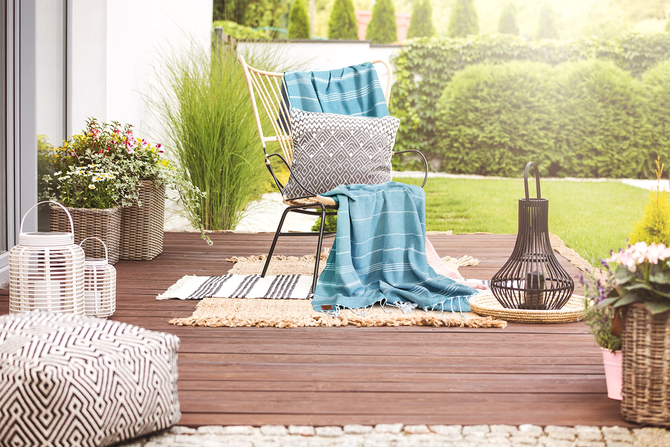 Gold CASE LYCIA Turkish Beach Towel Set of 6 – 100% Cotton Turkish Beach Towels Bulk 70 x 38'' – LYCIA Oversized, Quick Dry & Sand Free Beach Towel – Lightweight Towels Set in Tones of Green