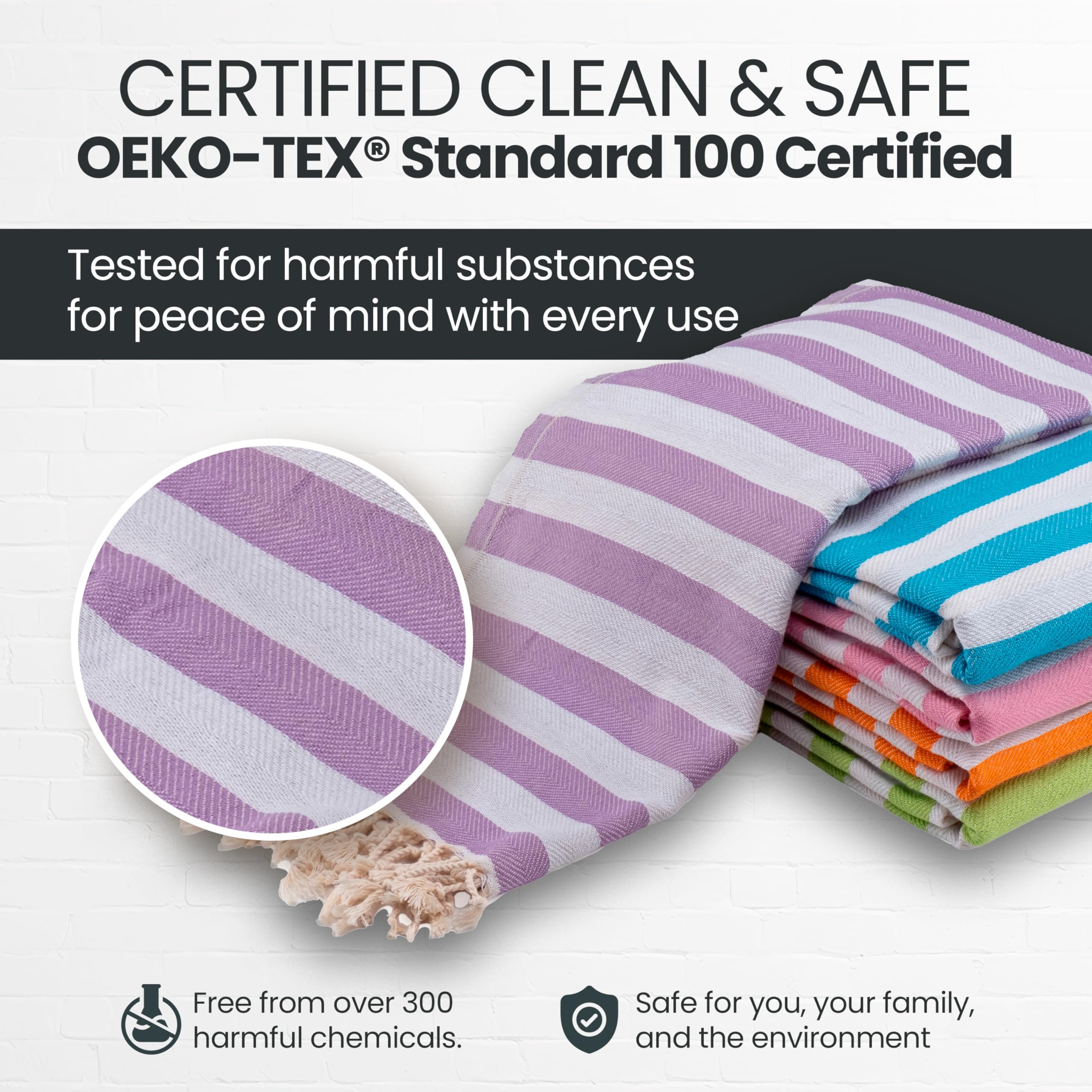 Gold CASE Turkish Beach Towel Set of 5 – 100% Cotton Beach Towels Oversized 70x38'' – MYRA Quick Dry Swim Towel – Lightweight Turkish Towels Set in Multi Color