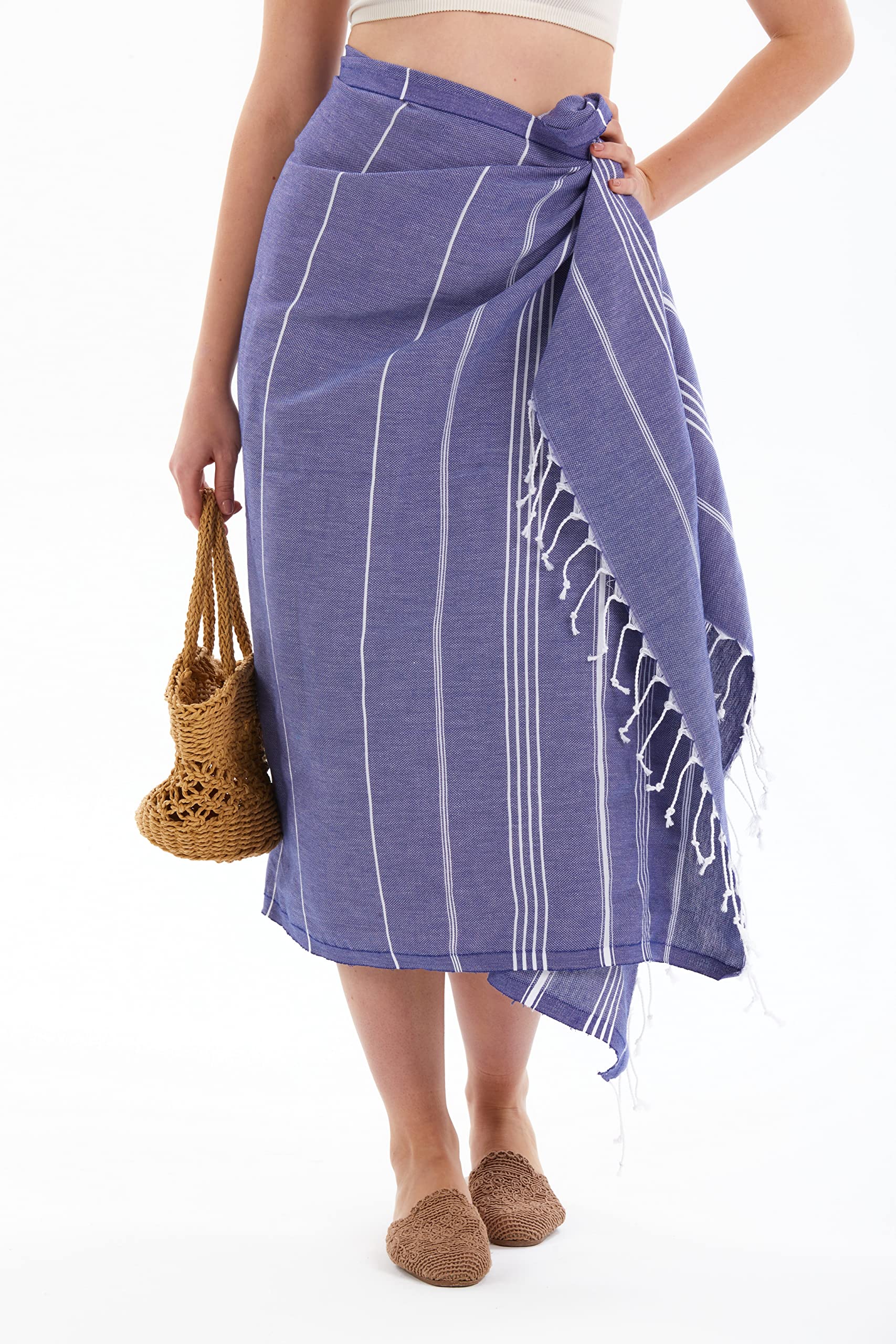 Gold CASE LYCIA Turkish Beach Towel Set of 6 – 100% Cotton Turkish Beach Towels Bulk 70 x 38'' – LYCIA Oversized, Quick Dry & Sand Free Beach Towel – Lightweight Towels Set in Multi Dark Tones