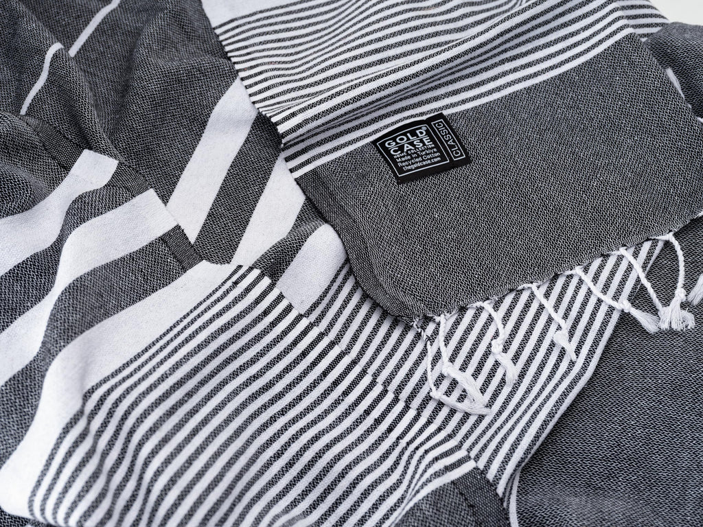 Gold Case Hera Turkish Beach Towels Set of 6-67x37 Inch Oversized Sand Free Quick Dry Pool Towels Made in Türkiye - Black