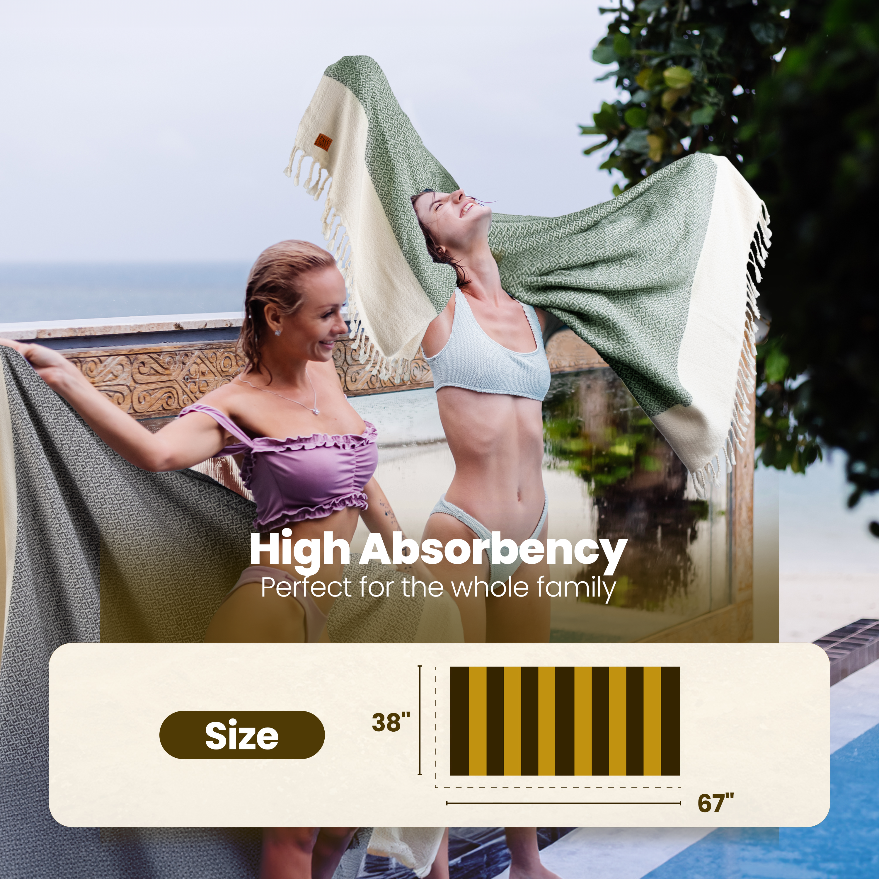 Gold CASE Turkish Hand Towels for Bathroom Set of 4 – 20 x 40'' – 100% Cotton Bathroom Towels – Aphrodite Kitchen Small Towel for Spa, Face, Tea & Dishcloth – Decorative Patterned Weave – Black