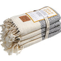 Gold CASE Turkish Hand Towels for Bathroom Set of 4 – 20 x 40'' – 100% Cotton Bathroom Towels – Aphrodite Kitchen Small Towel for Spa, Face, Tea & Dishcloth – Decorative Patterned Weave – Grey