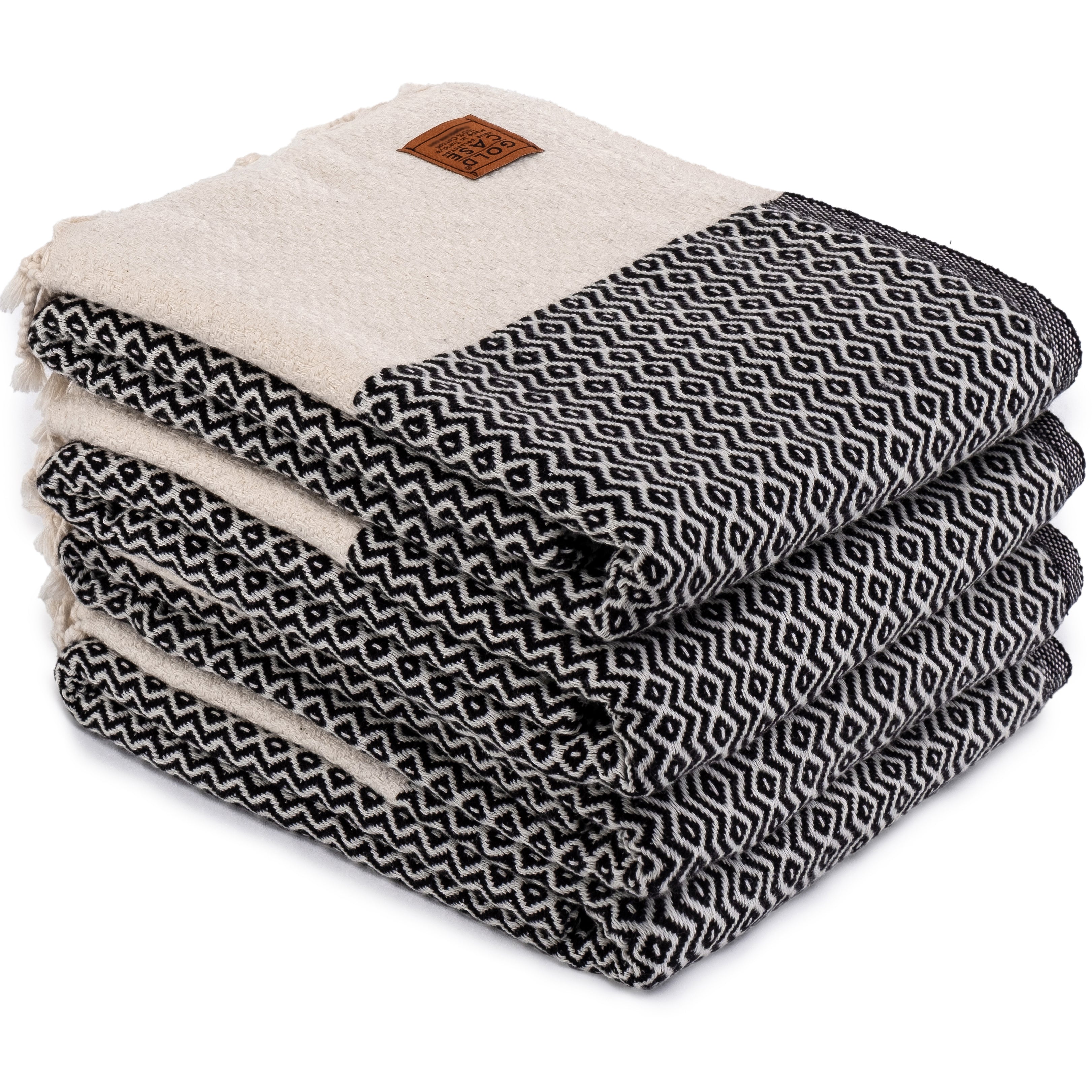 Gold CASE Turkish Hand Towels for Bathroom Set of 4–20x40''–100% Cotton Bathroom Hand Towels – Zeus Towel for Spa, Face, Tea & Dishcloth – Decorative Cloth – Black