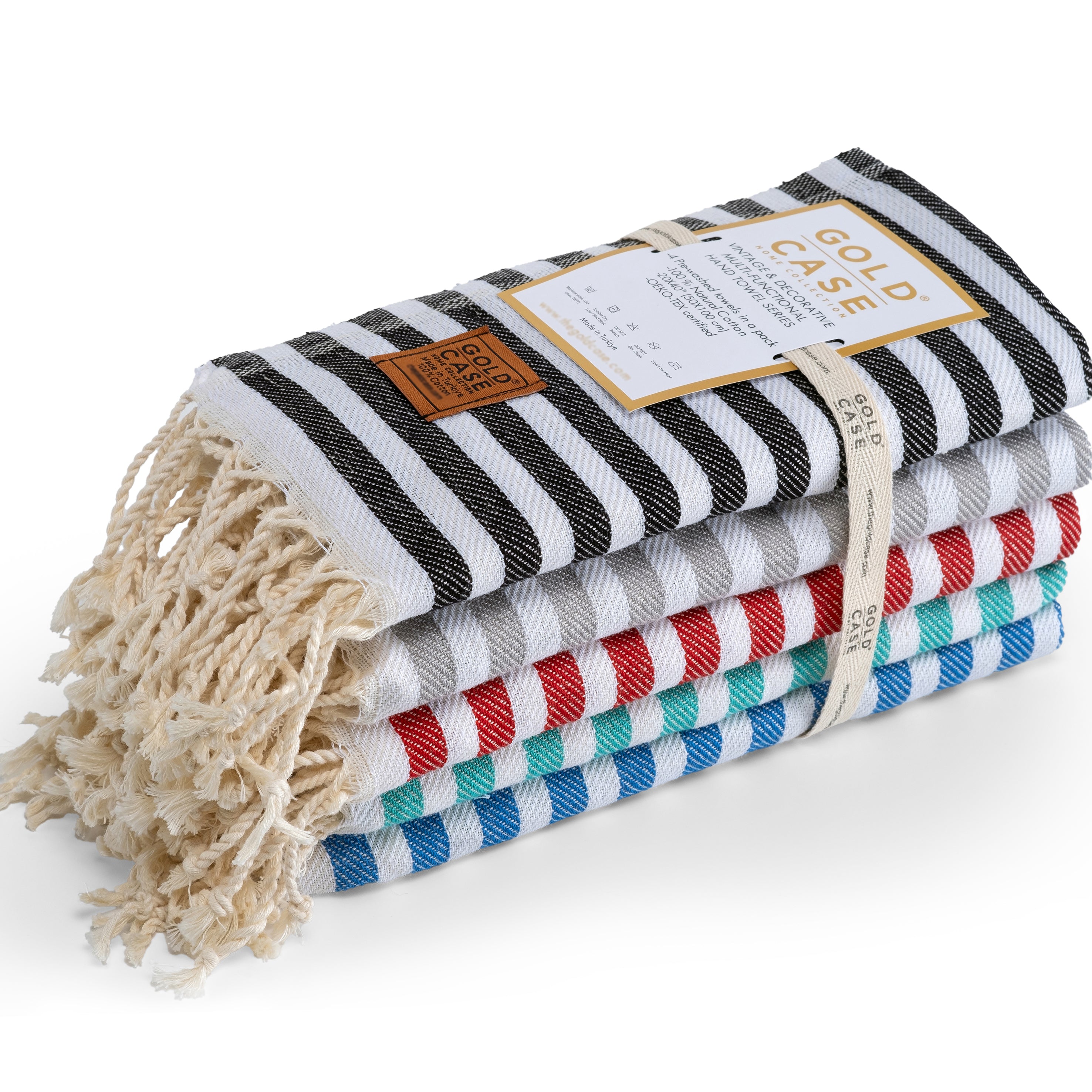 Gold CASE Turkish Beach Towel Set of 5 – 100% Cotton Beach Towels Oversized 70x38'' – MYRA Quick Dry Swim Towel – Lightweight Turkish Towels Set in Multi Color