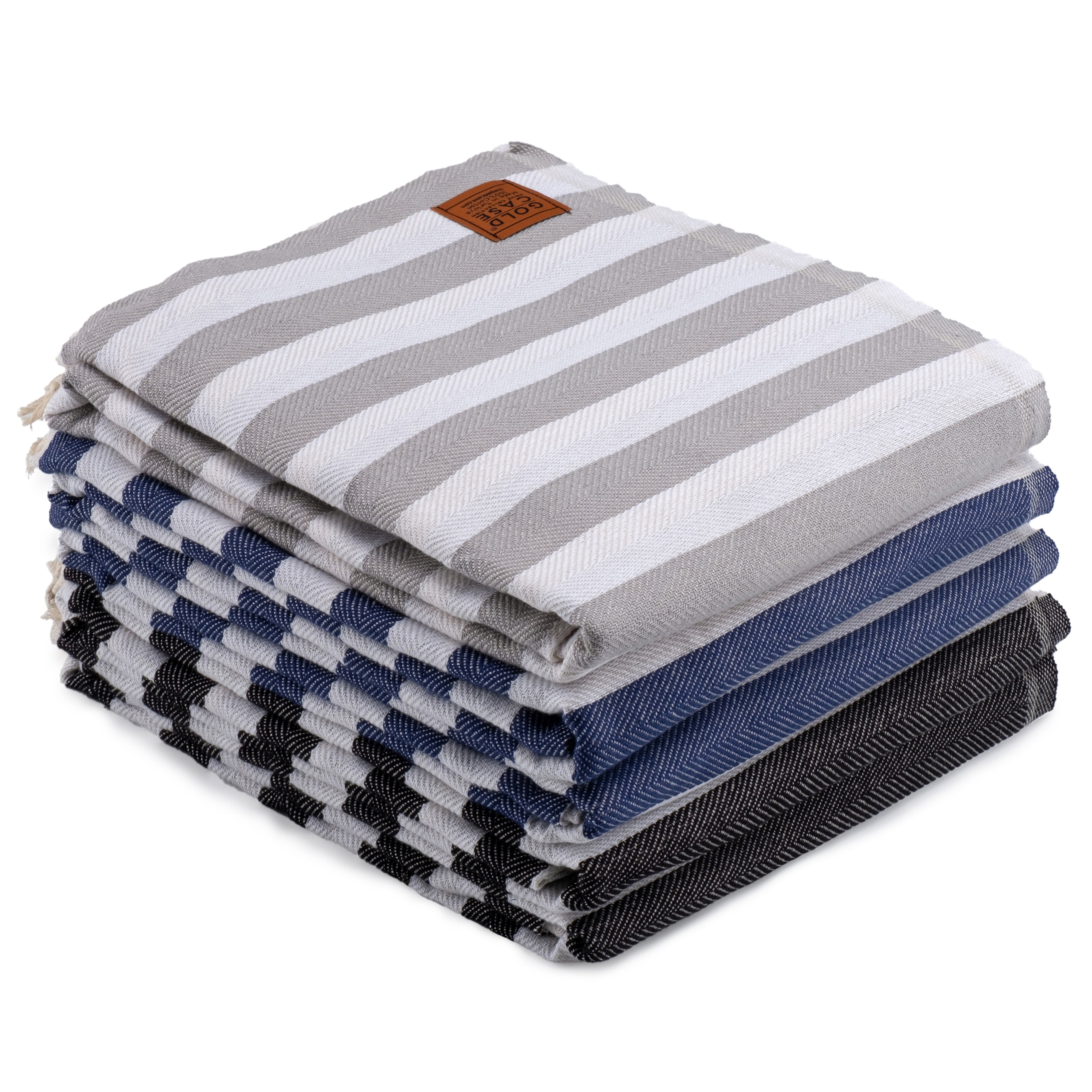 Gold CASE Turkish Beach Towel Set of 5 – 100% Cotton Beach Towels Oversized 70 x 38'' – MYRA Quick Dry Swim Towel – Lightweight Turkish Towels Set in Multi Dark