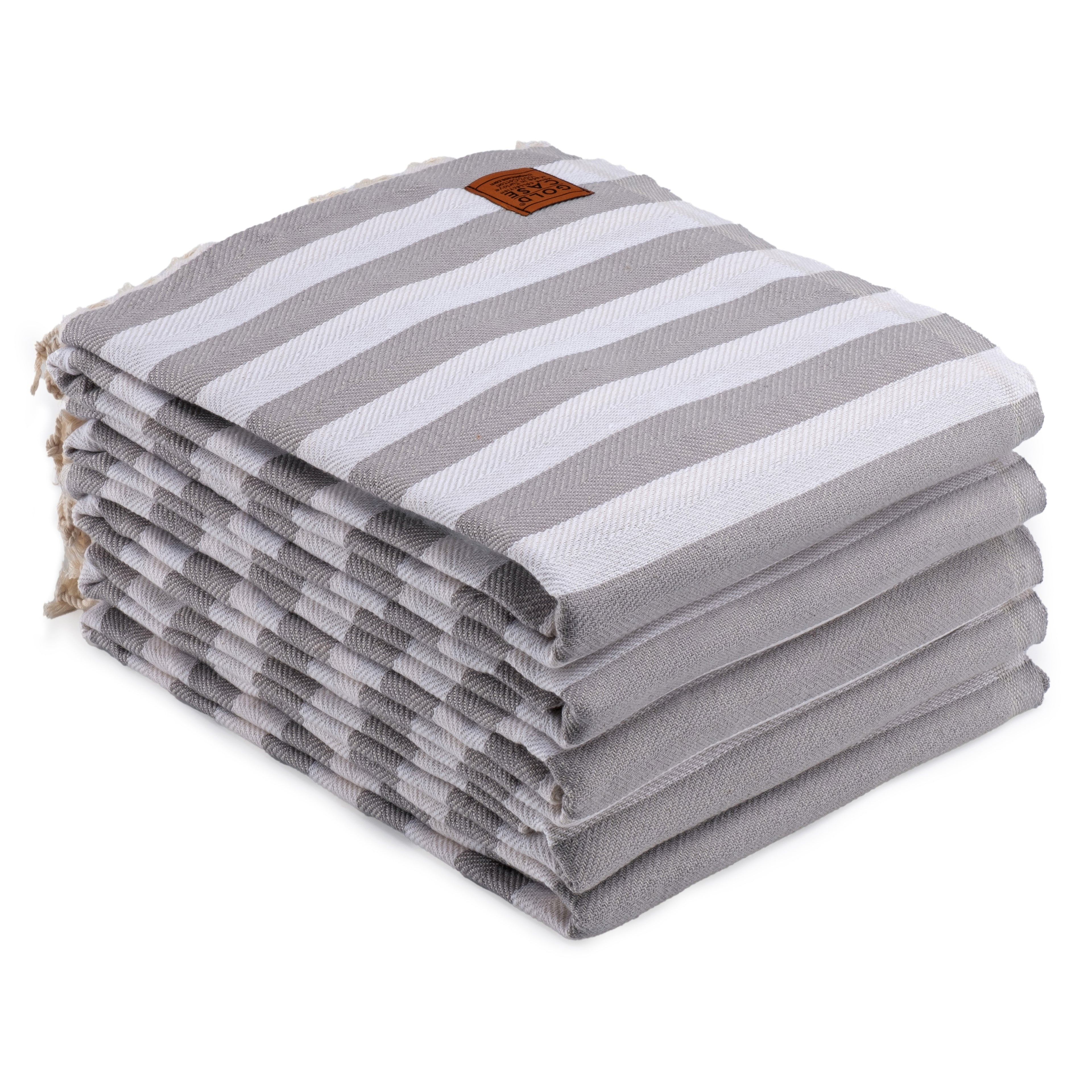 Gold CASE Turkish Beach Towel Set of 5 – 100% Cotton Beach Towels Oversized 70 x 38'' – MYRA Quick Dry Swim Towel – Lightweight Turkish Towels Set in Grey