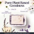 Mary Case All Natural Bar Soaps for Men & Women (Set of 4) - All Vegan - Bath Soap Bar with Olive, Coconut, Essential Oils & Leaves - Vegan Natural Soaps