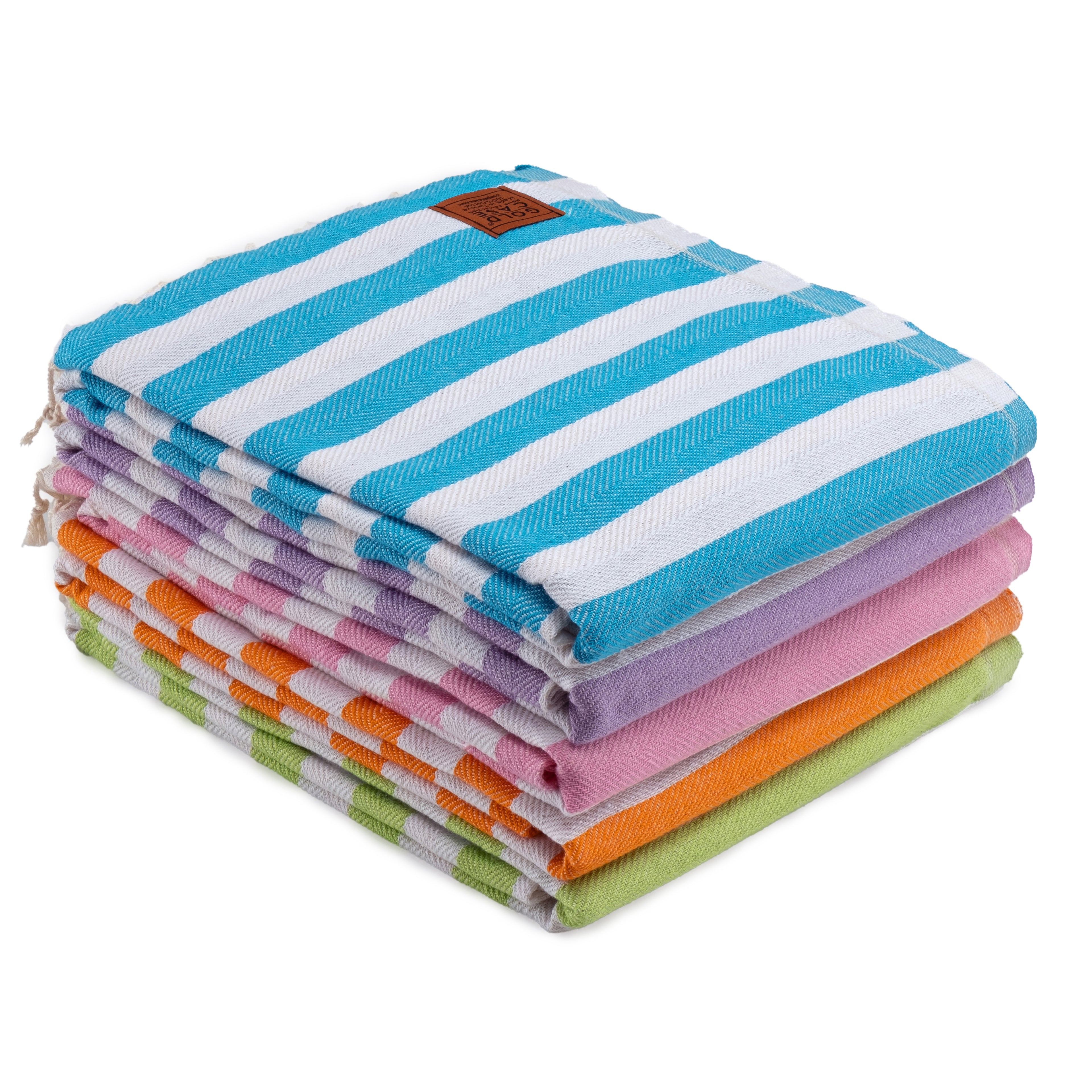Gold CASE Turkish Beach Towel Set of 5 – 100% Cotton Beach Towels Oversized 70x38'' – MYRA Quick Dry Swim Towel – Lightweight Turkish Towels Set in Multi Color