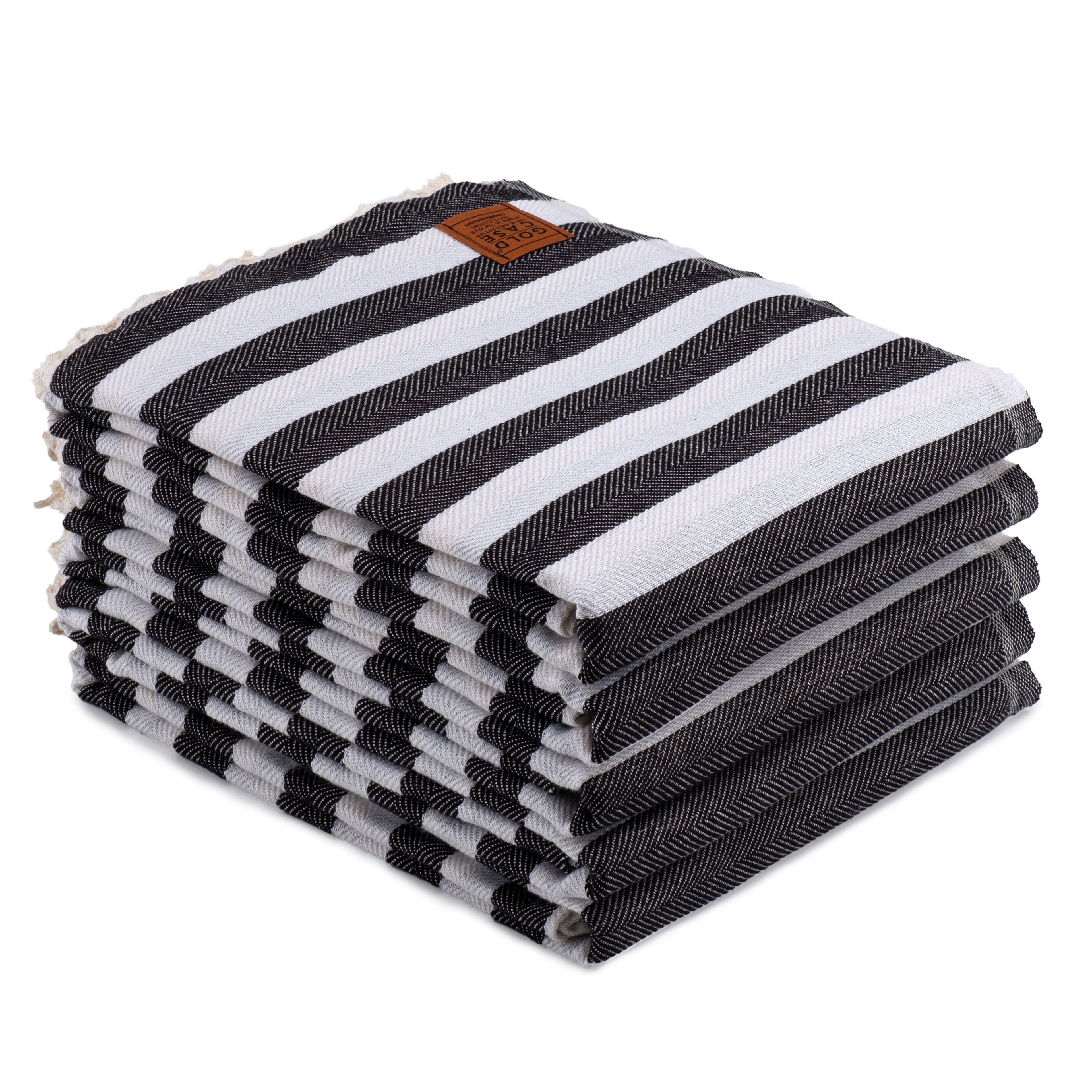 Gold CASE Turkish Beach Towel Set of 5 – 100% Cotton Beach Towels Oversized 70x38'' – MYRA Quick Dry Swim Towel – Lightweight Turkish Towels Set in Black