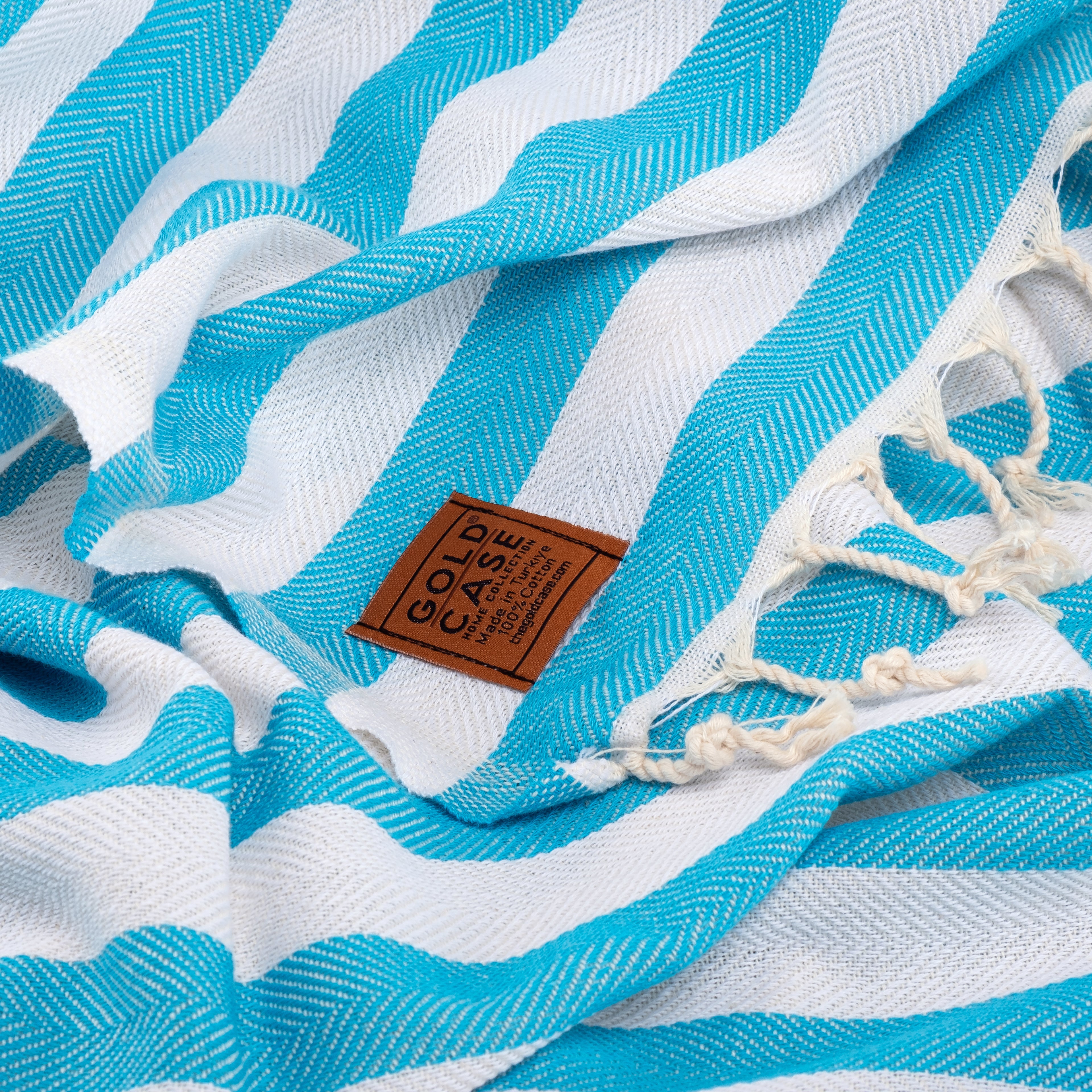 Gold CASE Turkish Beach Towel Set of 5 – 100% Cotton Beach Towels Oversized 70x38'' – MYRA Quick Dry Swim Towel – Lightweight Turkish Towels Set in Blue