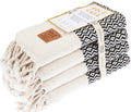 Gold CASE Turkish Hand Towels for Bathroom Set of 4–20x40''–100% Cotton Bathroom Hand Towels – Zeus Towel for Spa, Face, Tea & Dishcloth – Decorative Cloth – Black